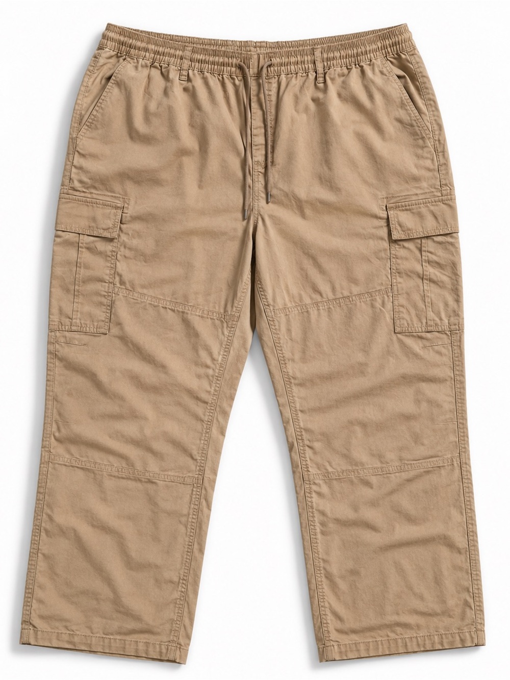 No Boundaries Men’s 3XL 48-50 Twill Cargo Pants Tan Straight Leg Adjustable Hem